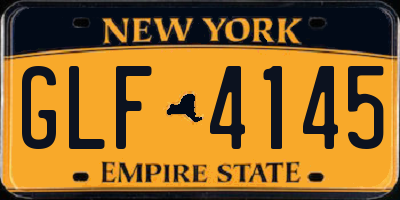 NY license plate GLF4145