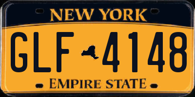 NY license plate GLF4148