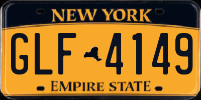 NY license plate GLF4149