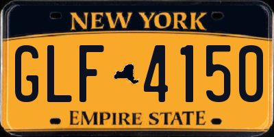 NY license plate GLF4150
