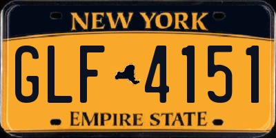 NY license plate GLF4151