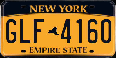 NY license plate GLF4160