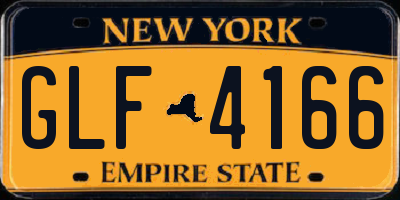 NY license plate GLF4166