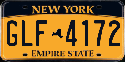 NY license plate GLF4172