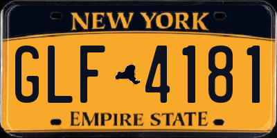 NY license plate GLF4181