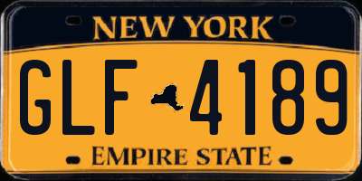 NY license plate GLF4189
