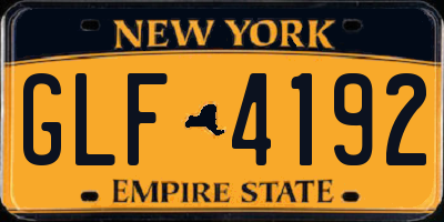 NY license plate GLF4192