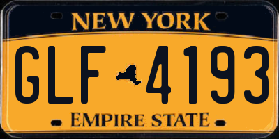 NY license plate GLF4193