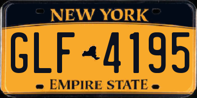 NY license plate GLF4195