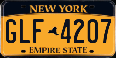 NY license plate GLF4207