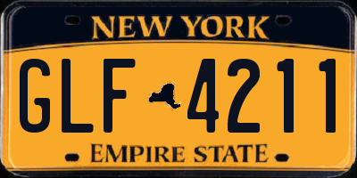 NY license plate GLF4211