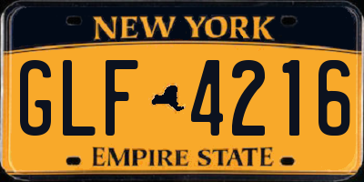 NY license plate GLF4216