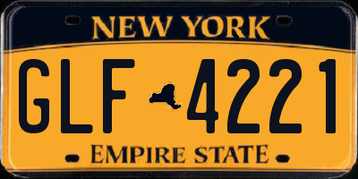 NY license plate GLF4221
