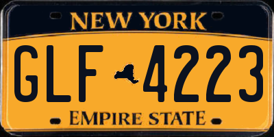 NY license plate GLF4223