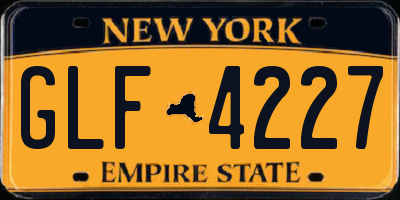 NY license plate GLF4227