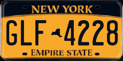 NY license plate GLF4228