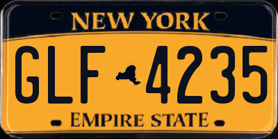 NY license plate GLF4235