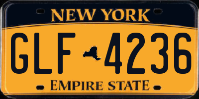 NY license plate GLF4236