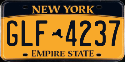 NY license plate GLF4237