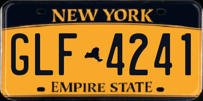 NY license plate GLF4241
