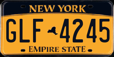 NY license plate GLF4245