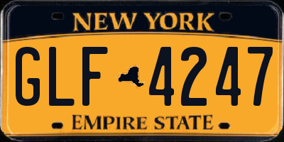 NY license plate GLF4247