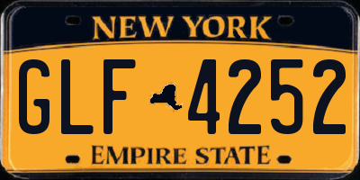 NY license plate GLF4252