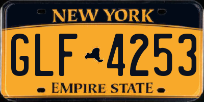 NY license plate GLF4253
