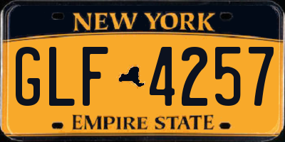 NY license plate GLF4257
