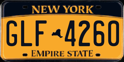 NY license plate GLF4260