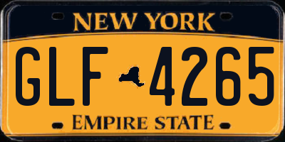 NY license plate GLF4265