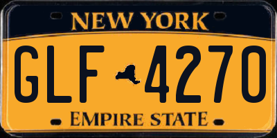 NY license plate GLF4270