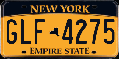 NY license plate GLF4275