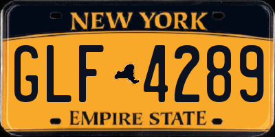 NY license plate GLF4289