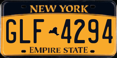 NY license plate GLF4294