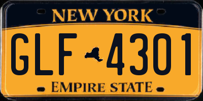 NY license plate GLF4301