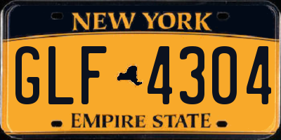 NY license plate GLF4304