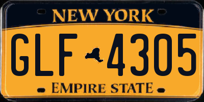 NY license plate GLF4305