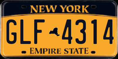 NY license plate GLF4314