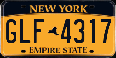 NY license plate GLF4317