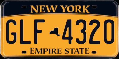 NY license plate GLF4320