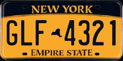 NY license plate GLF4321