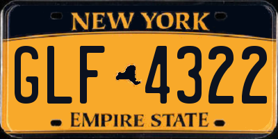 NY license plate GLF4322