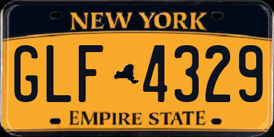 NY license plate GLF4329