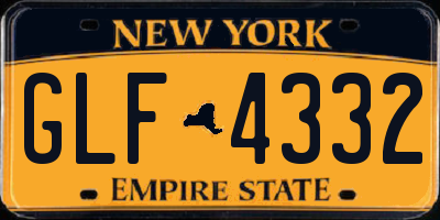 NY license plate GLF4332