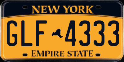 NY license plate GLF4333
