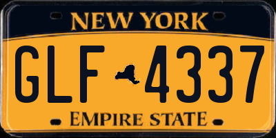 NY license plate GLF4337