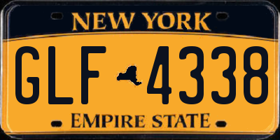 NY license plate GLF4338