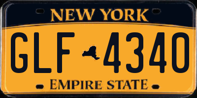 NY license plate GLF4340