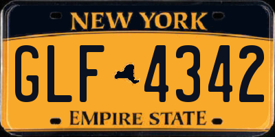 NY license plate GLF4342